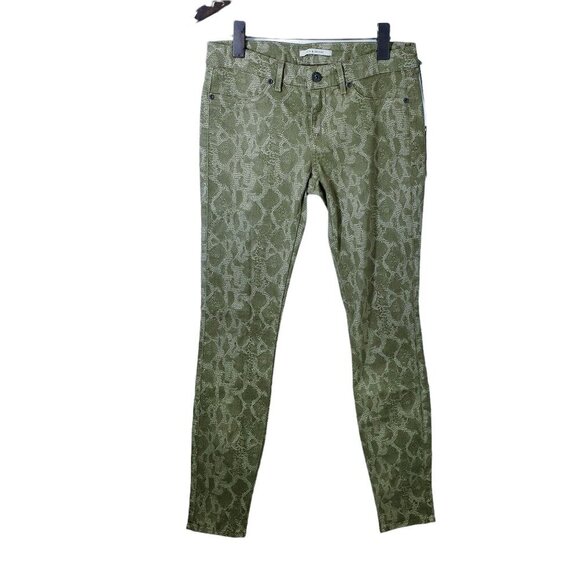 NEW RICH & SKINNY Legacy Snakeskin Jeans Olive Green Women's Size 28 - Picture 11 of 11